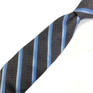 MICHAEL KORS Gray Blue Tie Striped 100% Silk NEW